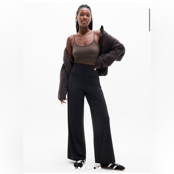 Athleta Pants - Athleta Elation wide leg pant high waisted  small Tall black